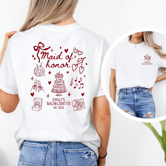 T-shirt Personalized Maid of Honor Champagne Toast