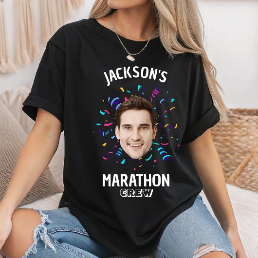 T-shirt Personalized Marathon Crew Custom Face Runner Team