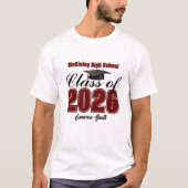 T-shirt Personalized Maroon Class of 2026 Graduation (Devant)