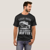 T-shirt Personalized Name Wind Current Drifter Bass Fish (Devant entier)
