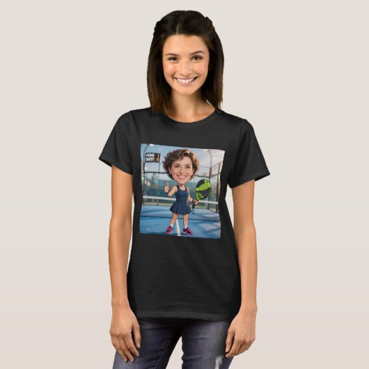 T-shirt Personalized Paddle/Pickleball Caricature (Devant entier)