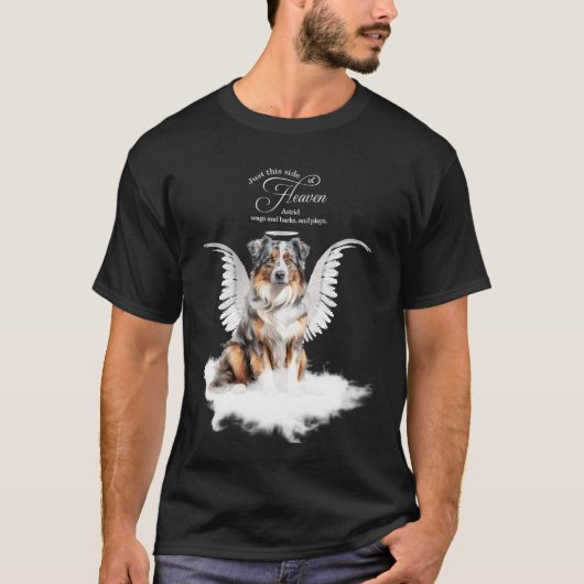 T-shirt Personalized Pet Memorial Australian Shepherd Dog (Devant)