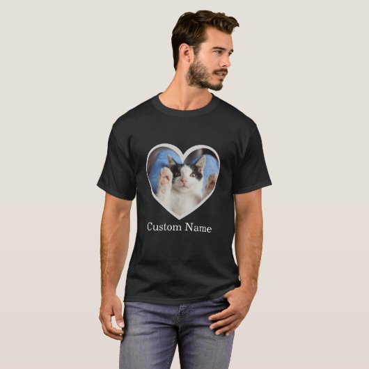 T-shirt Personalized photo and name text custom (Devant entier)