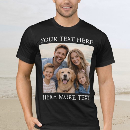T-shirt Personalized Photo and Text Or Name Elegant Serif