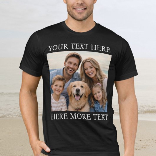 T-shirt Personalized Photo and Text Or Name Elegant Serif