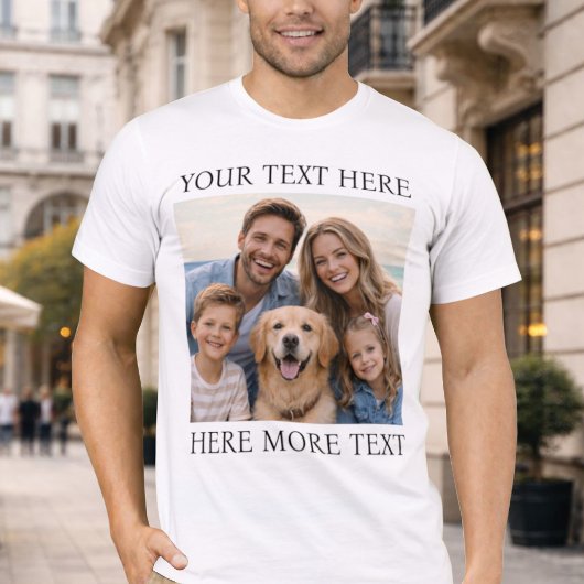 T-shirt Personalized Photo and Text Or Name Elegant Serif