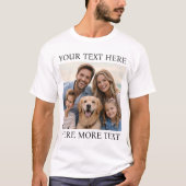 T-shirt Personalized Photo and Text Or Name Elegant Serif (Devant)