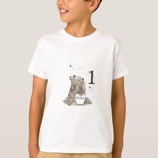 T-shirt Personalized Pooh Watercolor First Birthday Baby 