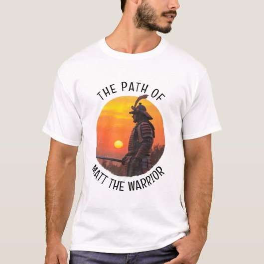 T-shirt Personalized Samurai Warrior Sun Silhouette (Devant)