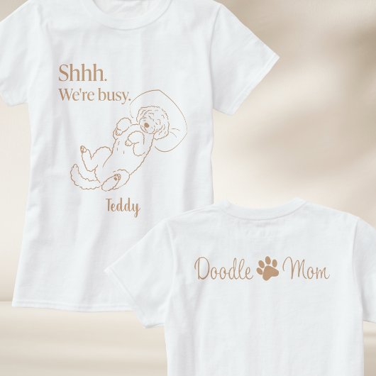 T-shirt Personalized Sleeping Doodle Mom Shirt Custom Name