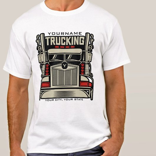 T-shirt Personalized Trucking 18 Wheeler BIG Trucker