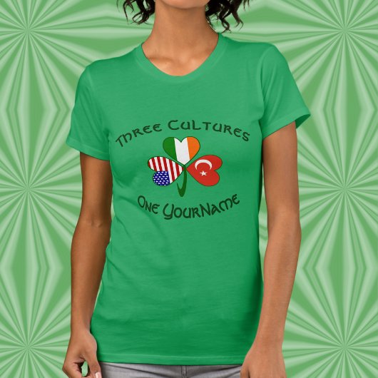 T-shirt Personalized Turkey Ireland USA Shamrock Women's
