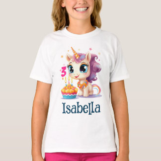 T-shirt Personalized Unicorn Girl Birthday Party