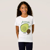 T-Shirt Personnage de dessin animé Avocado souriant (Devant entier)