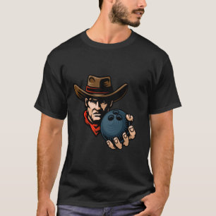 T-shirt Personnage de dessin animé boule de bowling cowboy