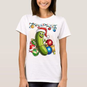 T-shirt Personnage de dessin animé de cornichon de Noël