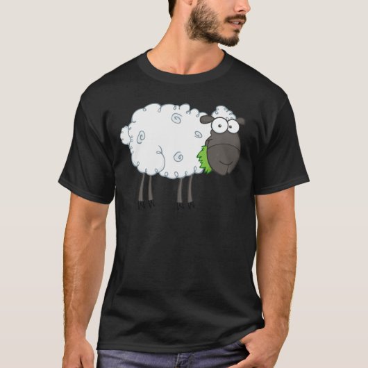 T-shirt Personnage de dessin animé de moutons noirs (Devant)