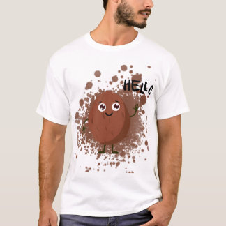 T-shirt Personnage de dessin animé de noix mignon hello