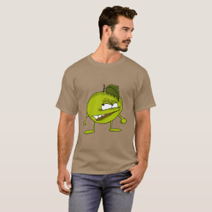 T-shirt Personnage de dessin animé vert de pomme avec un