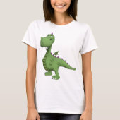 T-shirt Personnage de dinosaure vert avec des pointes viol (Devant)