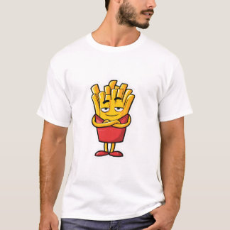 T-shirt Personnage de frites françaises cool avec attitude