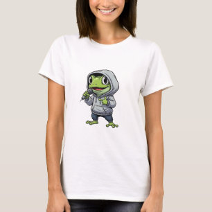 T-shirt Personnage de grenouille verte rapping cool