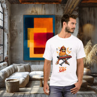 Personnage de joueur de clavier orange drôle de mu