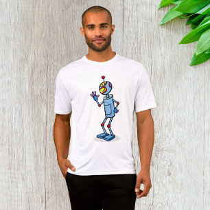 T-shirt Personnage de robot futuriste rétro faisant signe