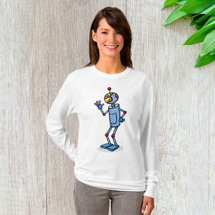 T-shirt Personnage de robot futuriste rétro faisant signe