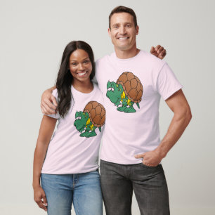 T-shirt personnage de tortue de dessin animé mignon et idi