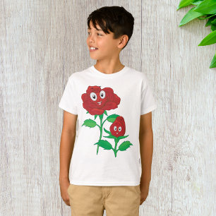 T-shirt Personnages de Rose Rouge Heureux