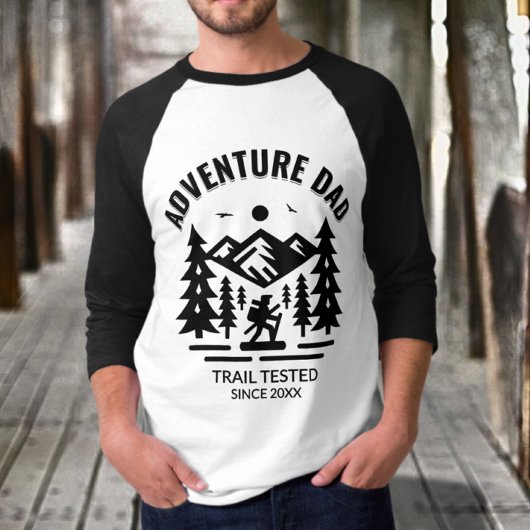 T-shirt Personnalisable 3/4 Black and White Adventure Papa