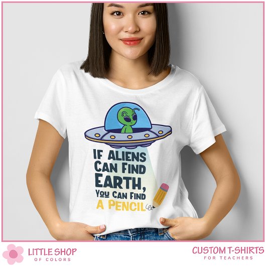 T-shirt Personnalisable Alien drôle dans Enseignant de sou