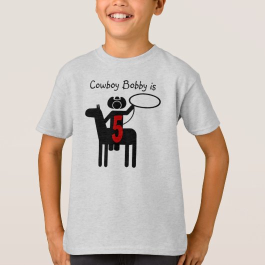 T-shirt personnalisable d'anniversaire de cowboy (Devant)
