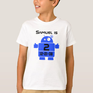 T-shirt personnalisable d'anniversaire de robot