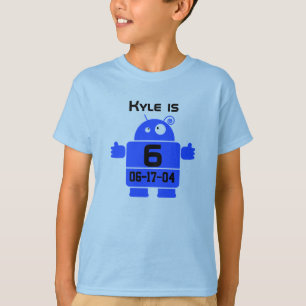 T-shirt personnalisable d'anniversaire de robot