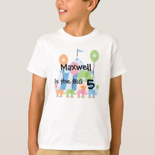T-shirt personnalisable d'anniversaire d'éléphan