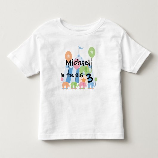 T-shirt personnalisable d'anniversaire d'éléphants (Devant)