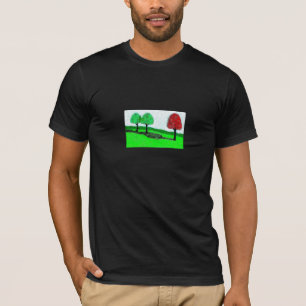 T-shirt personnalisable d'arbres rouges et verts