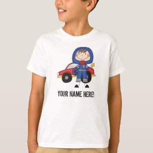 T-shirt personnalisable de pilote de voiture de