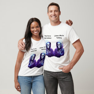 T-shirt Personnalisable Deux Skeletons Drôle