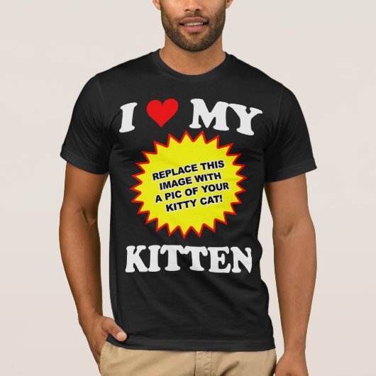 T-shirt PERSONNALISABLE J'Aime Mon Kitten (Devant)