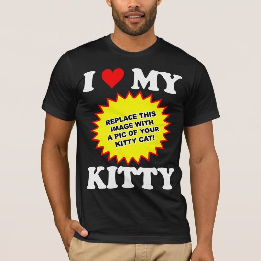 T-shirt PERSONNALISABLE J'Aime Mon Kitty (Devant)