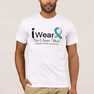 T-shirt Personnalisable je porte le ruban de cancer du col