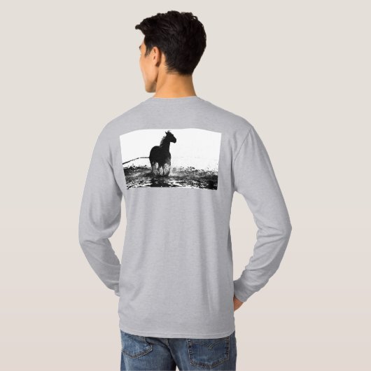 T-shirt Personnalisable Pop Art Runse Horse Modèle Grey (Dos entier)