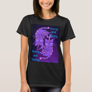 T-shirt Personnalisable Purple Gemini Retro Neon Kittens