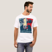 T-shirt Personnalisable ! Rouge Blanc Bleu Pop Art Cow Tsh (Devant entier)