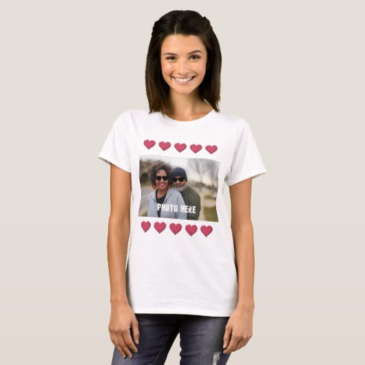 T-shirt Personnalisation de vos coeurs de photo (Devant entier)