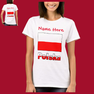 T-shirt Personnalisation rouge Polska et drapeau polonais