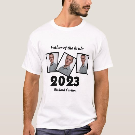 T-shirt Personnalisé 2023 Père de la mariée Photo (Devant)